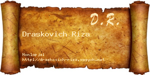 Draskovich Riza névjegykártya